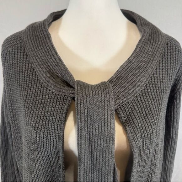 Simply Vera Wang gray tie front knit cardigan sweater size small NWT - Picture 2 of 7